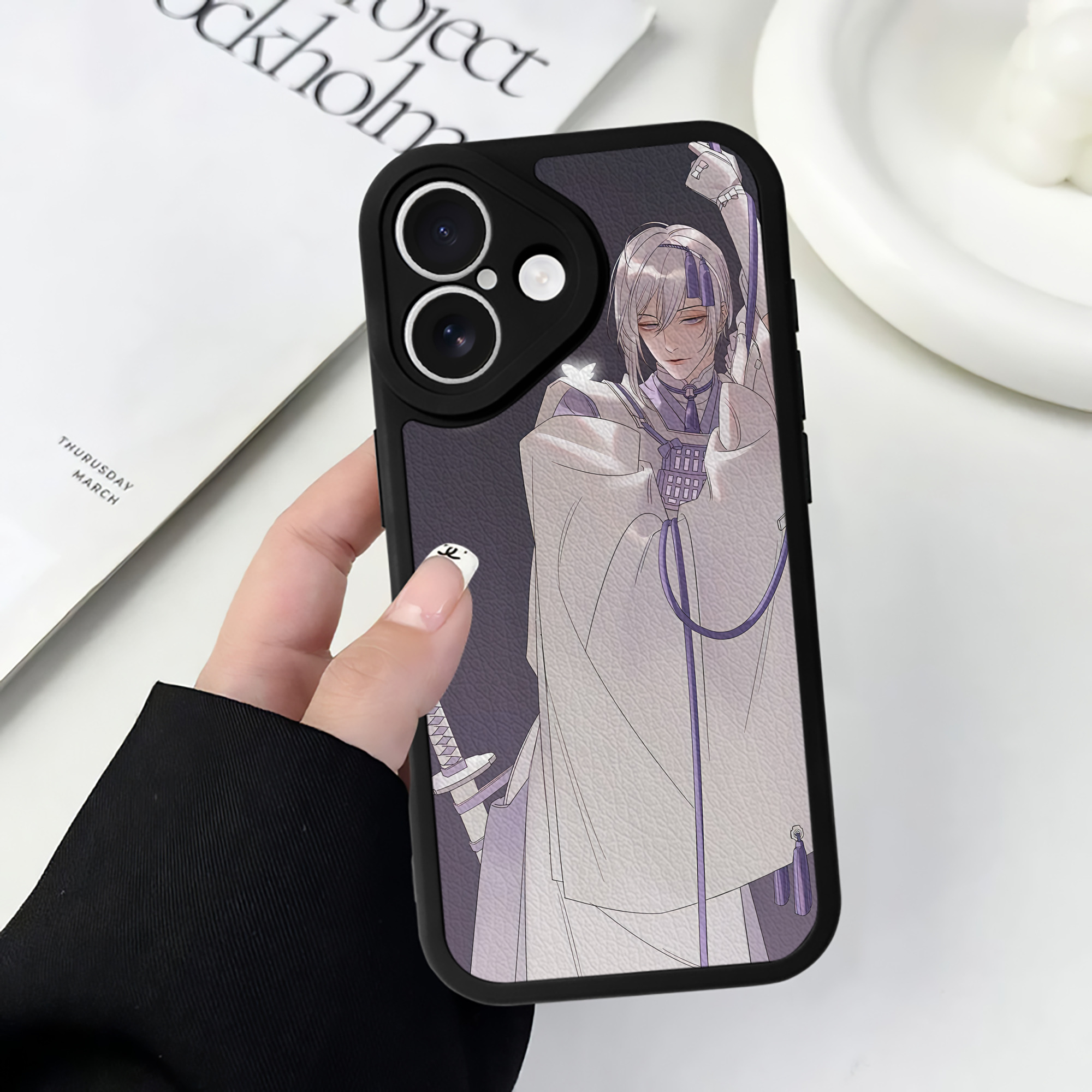 （画像用） 刀剣乱舞 Touken Ranbu 【iPhone 16シリーズ対応】シリコンスマホケース（レザー調） 材質：シリコン
